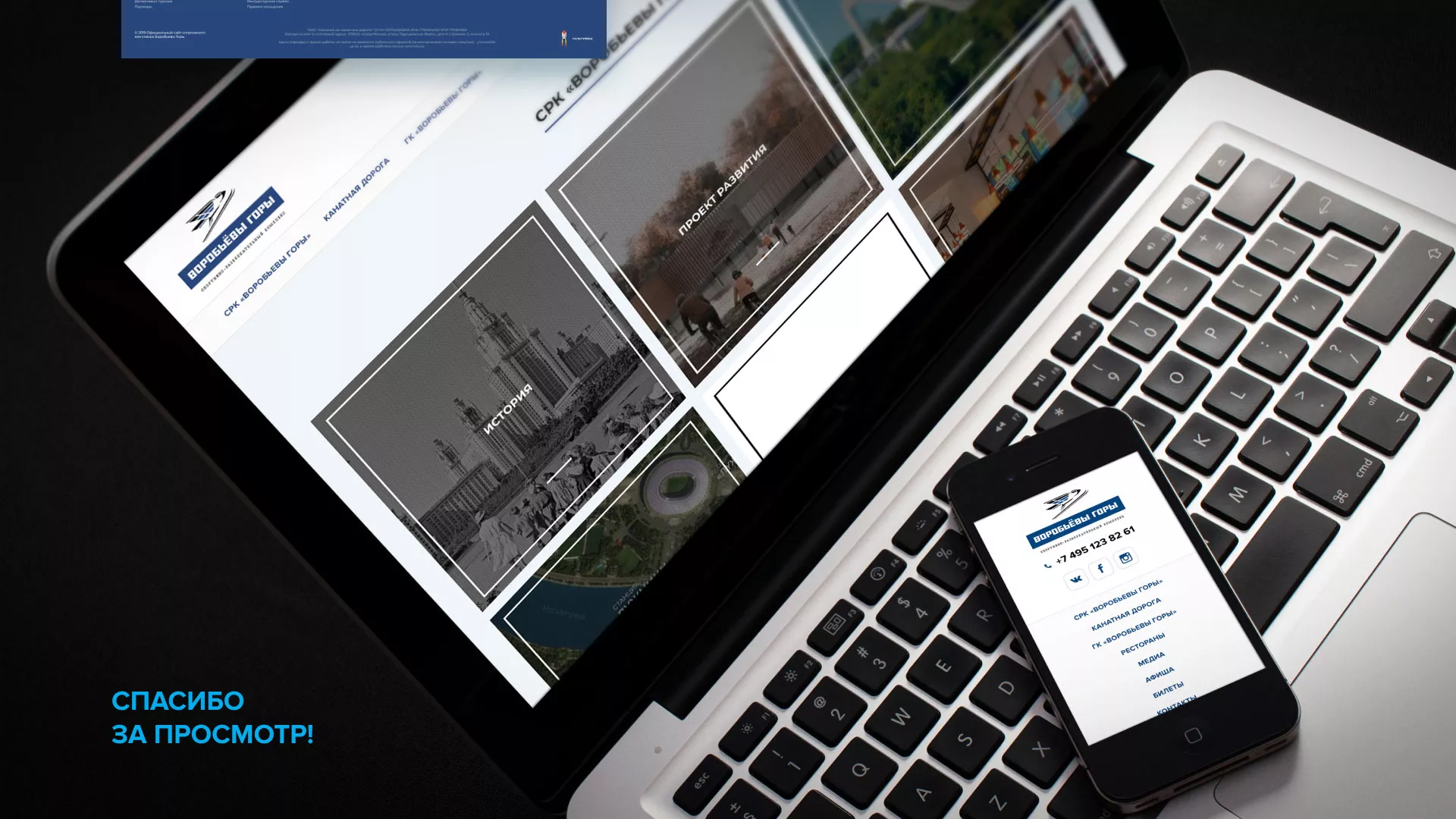 Разработка сайта в Удачном для спортивно-развлекательного комплекса «Воробьёвы горы»