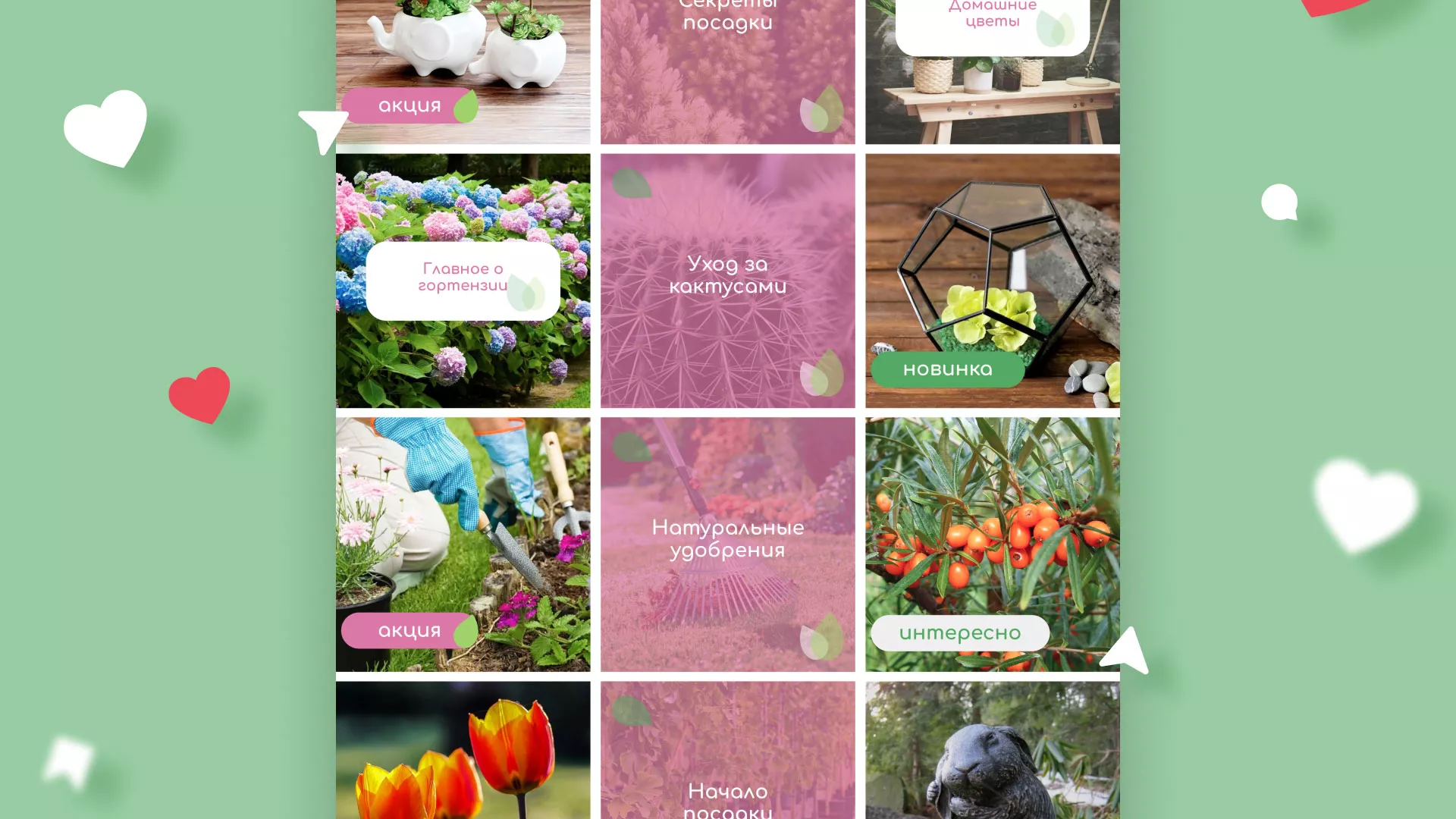 Разработка оформления профиля Instagram для магазина «Floraint» в Удачном
