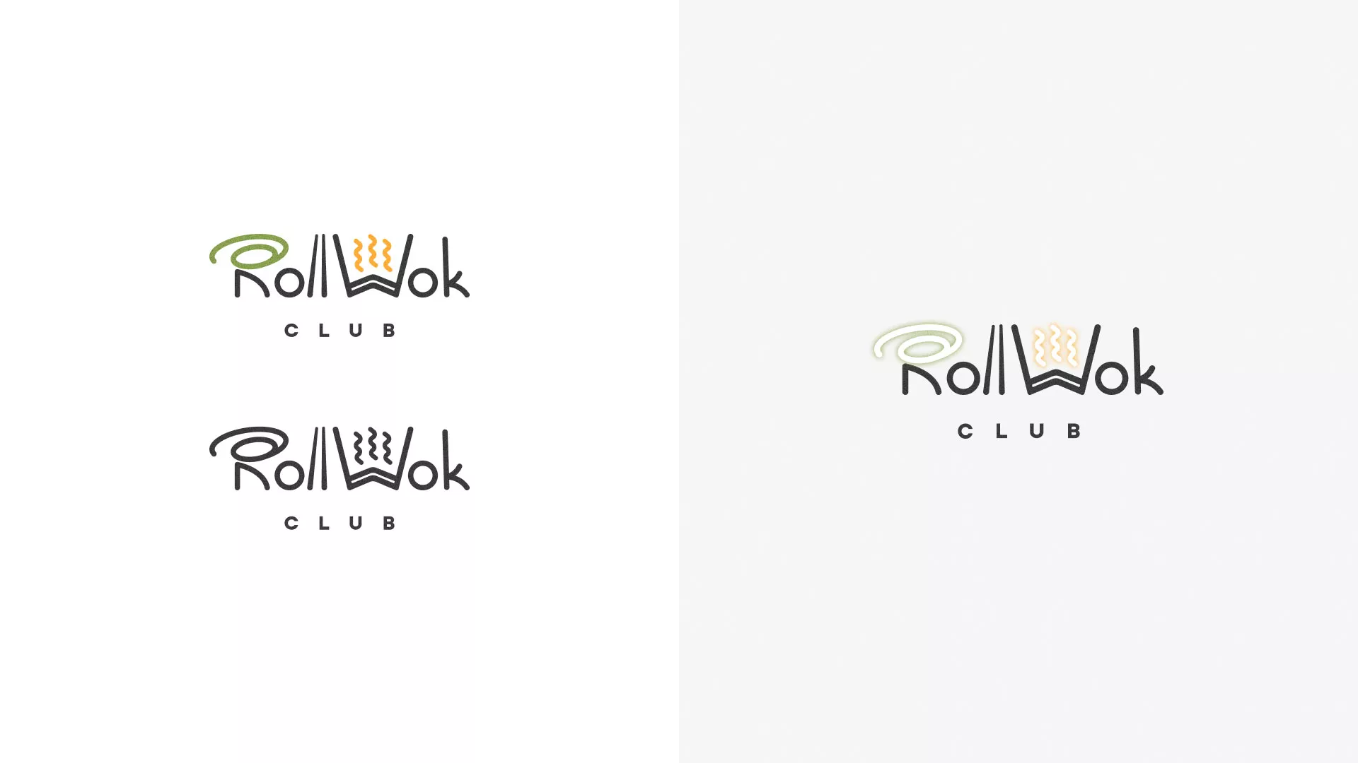 Разработка логотипа и фирменного стиля суши-бара «Roll Wok Club» в Удачном